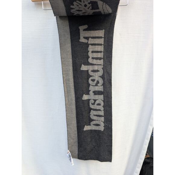 TIMBERLAND Two-Tone Gray REVERSIBLE LOGO Long Scarf Outdoors - Picture 2 of 6